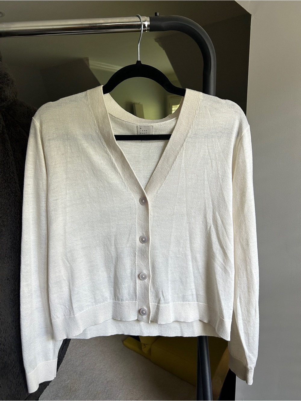 a new day Cream V-Neck Button Cardigan